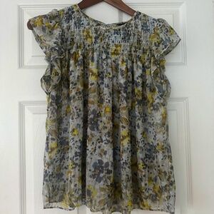 Banana republic smocked flutter sleeve top